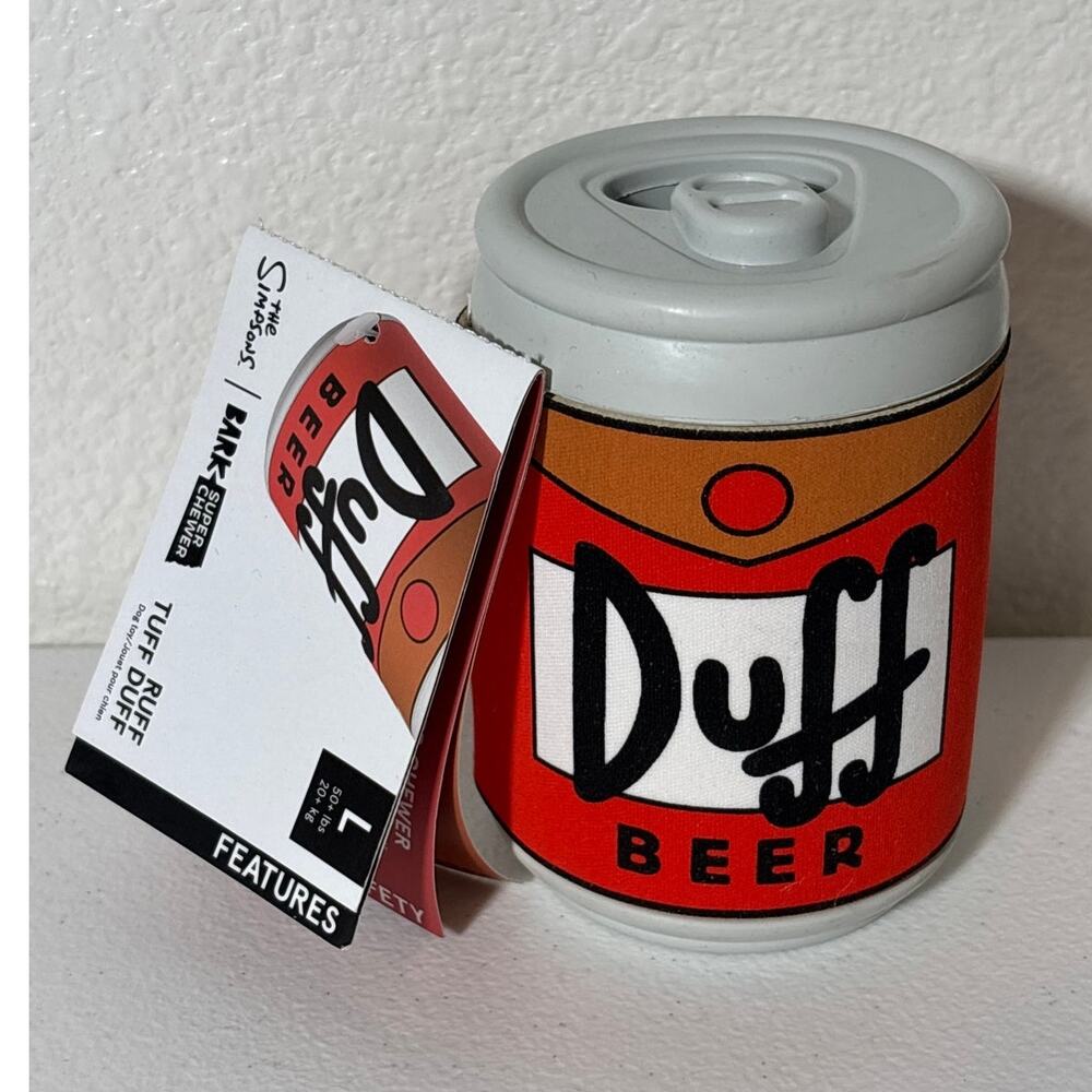 Bark Box The Simpsons Ruff Tuff Duff Beer Can Super Chewer Toy - Large Dogs NEW